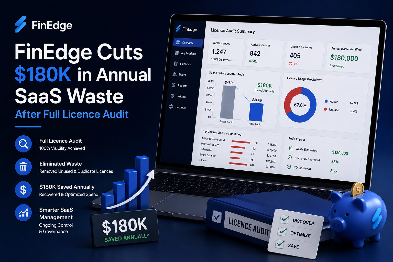 FinEdge Cuts $180K in Annual SaaS Waste After Full Licence Audit