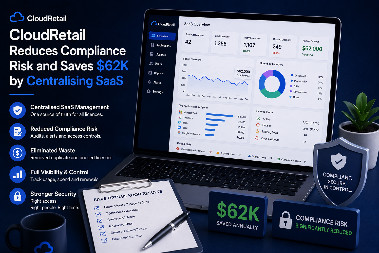 CloudRetail Reduces Compliance Risk and Saves $62K by Centralising SaaS